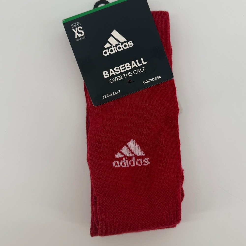 Adidas Baseball Over the Calf Compression Socks Red XS AEROREADY